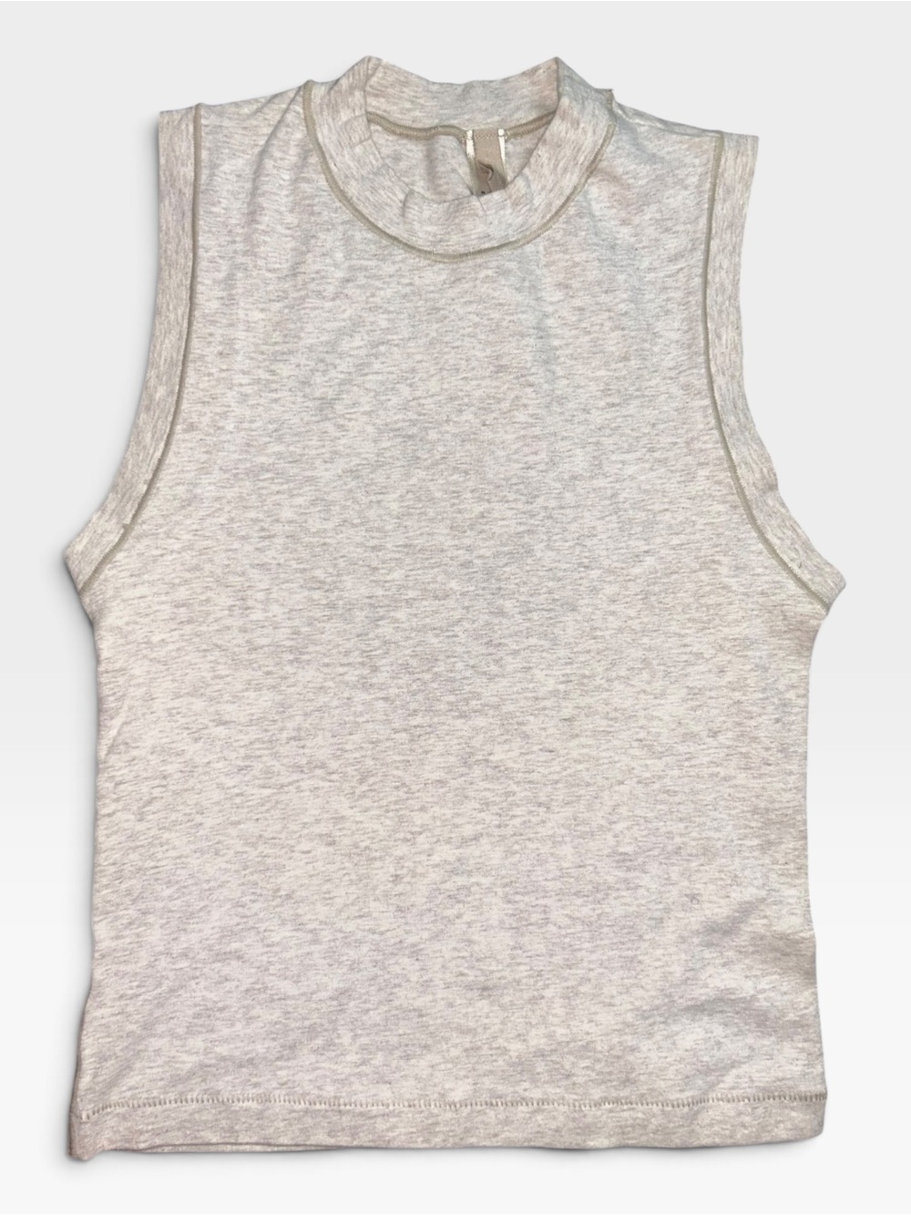 SKIMS Cotton Jersey Mock Neck Tank Top Light Heather Grey S
